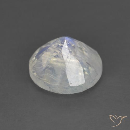 1.30克拉天然彩虹月长石，圆形的，透明