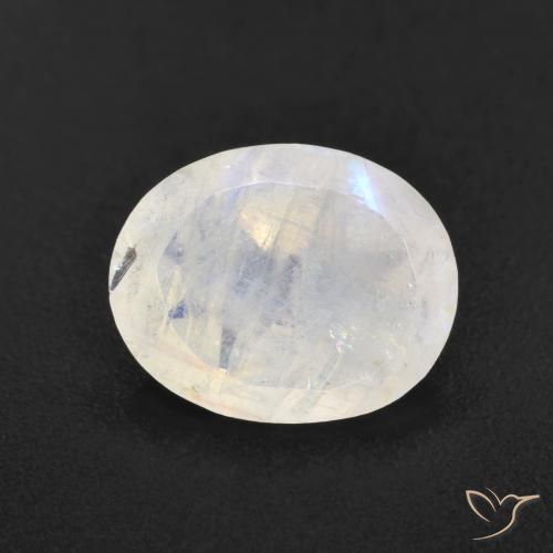 3.12ct 天然 蓝白色 彩虹月长石, 椭圆形, 半透明