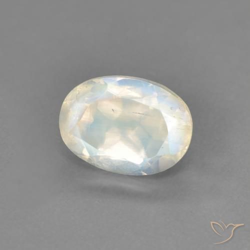0.94克拉天然彩虹月长石，椭圆形，透明