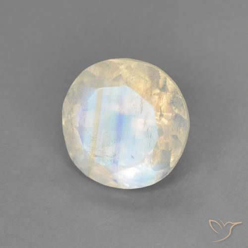 1.29克拉天然彩虹月长石，圆形的，透明