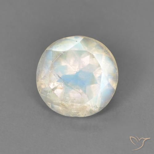 1.33克拉天然彩虹月长石，圆形的，透明