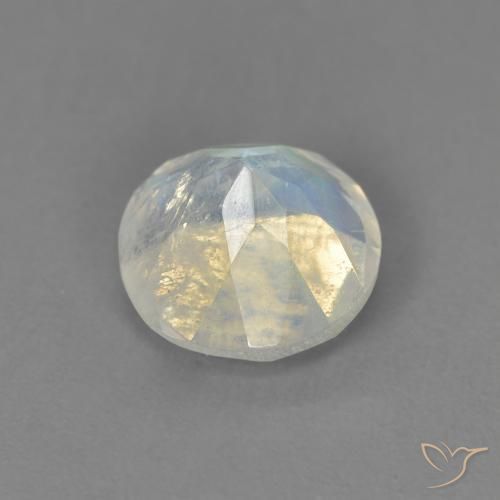 1.33克拉天然彩虹月长石，圆形的，透明