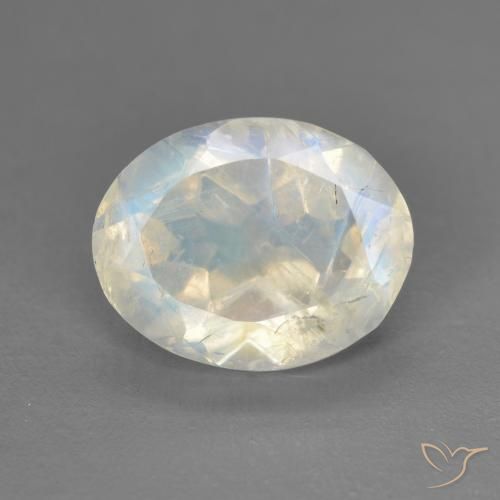 2.42ct 天然 蓝白色 彩虹月长石, 椭圆形, 透明