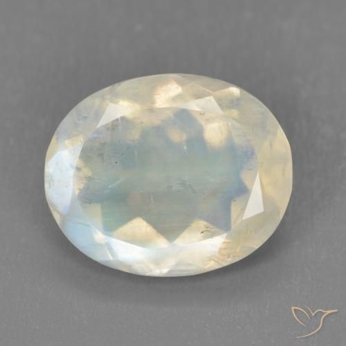 3.11ct 天然 蓝白色 彩虹月长石, 椭圆形, 透明