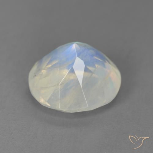 3.50克拉天然彩虹月长石，圆形的，透明