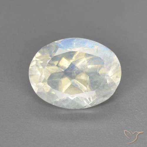 1.92ct 天然 蓝白色 彩虹月长石, 椭圆形, 透明