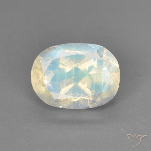 1.52ct 天然 蓝白色 彩虹月长石, 椭圆形, 透明