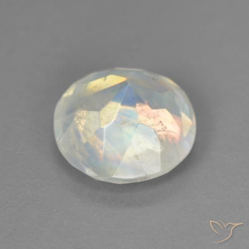 1.71克拉天然彩虹月长石，圆形的，透明