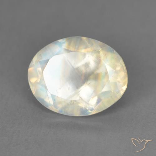 1.91克拉天然彩虹月长石，椭圆形，透明