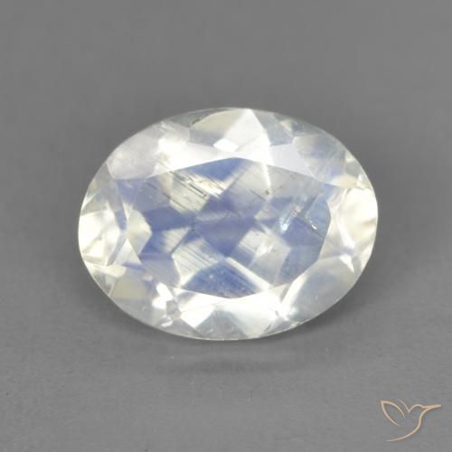 1.84ct 天然 蓝白色 彩虹月长石, 椭圆形, 透明