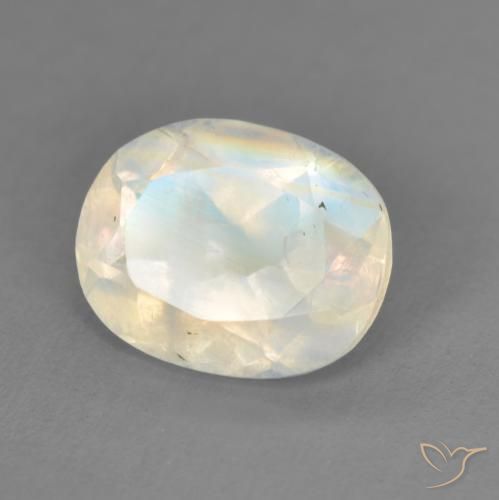 1.82克拉天然彩虹月长石，椭圆形，透明
