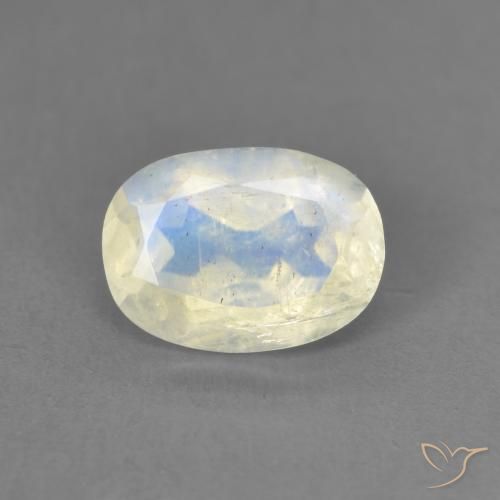1.25ct 天然 蓝白色 彩虹月长石, 椭圆形, 透明