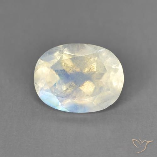 1.28克拉天然彩虹月长石，椭圆形，透明