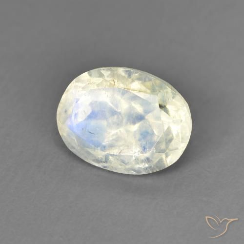 1.33克拉天然彩虹月长石，椭圆形，透明