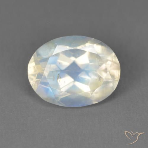 2.05ct 天然 蓝白色 彩虹月长石, 椭圆形, 透明