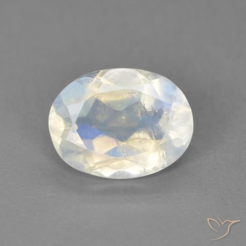1.60ct 天然 蓝白色 彩虹月长石, 椭圆形, 透明