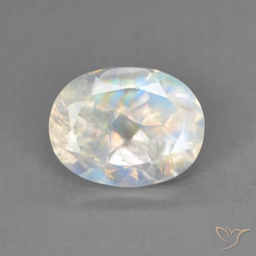 2.15ct 天然 蓝白色 彩虹月长石, 椭圆形, 透明
