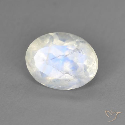 1.94ct 天然 蓝白色 彩虹月长石, 椭圆形, 透明