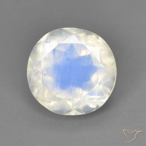 2.54ct 天然 蓝白色 彩虹月长石, 椭圆形, 透明