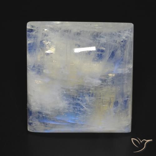 42.13ct 天然 蓝白色 彩虹月长石, 正方形, 透明