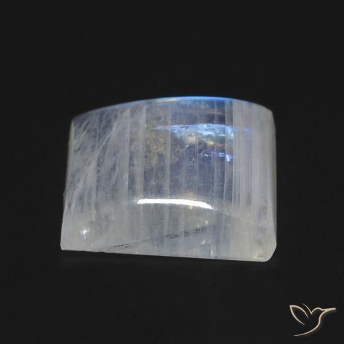 7.62克拉天然彩虹月长石，狭长方形，透明