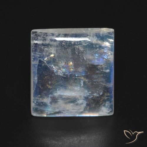 5.32ct 天然 蓝白色 彩虹月长石, 正方形, 透明