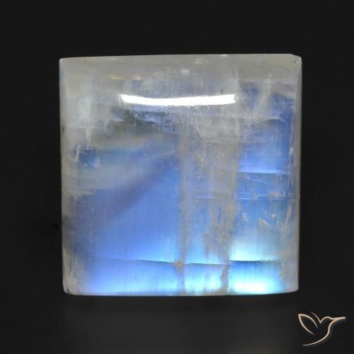 23.18ct 天然 蓝白色 彩虹月长石, 正方形, 透明