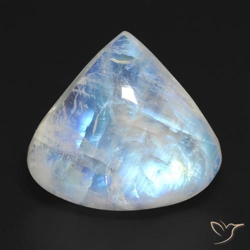13.53ct 天然 蓝白色 彩虹月长石, 梨形, 透明
