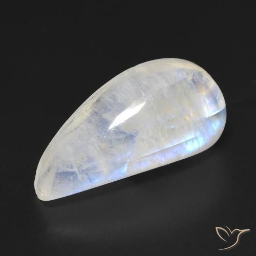 9.10ct 天然 蓝白色 彩虹月长石, 花式切割, 透明