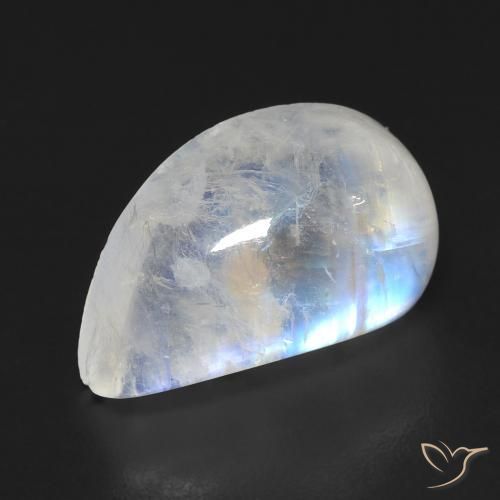 9.35ct 天然 蓝白色 彩虹月长石, 花式切割, 透明