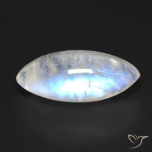 5.97ct 天然 蓝白色 彩虹月长石, 榄尖形, 透明