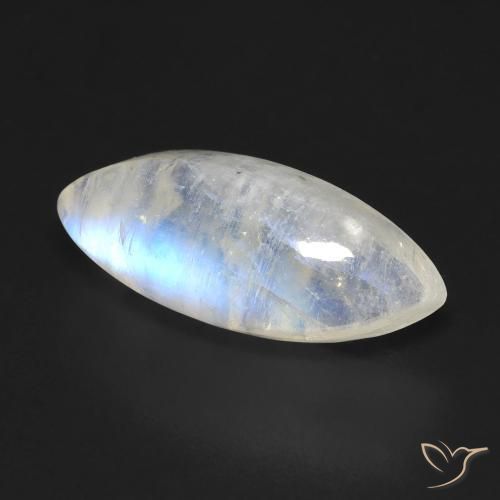 5.97克拉天然彩虹月长石，榄尖形，透明
