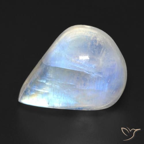 9.93ct 天然 蓝白色 彩虹月长石, 梨形, 透明