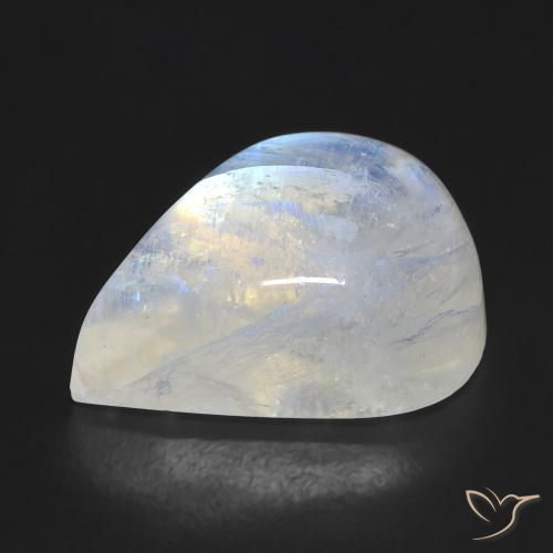 9.93克拉天然彩虹月长石，梨形，透明