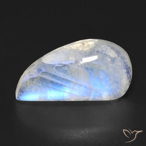 9.01ct 天然 蓝白色 彩虹月长石, 花式切割, 透明