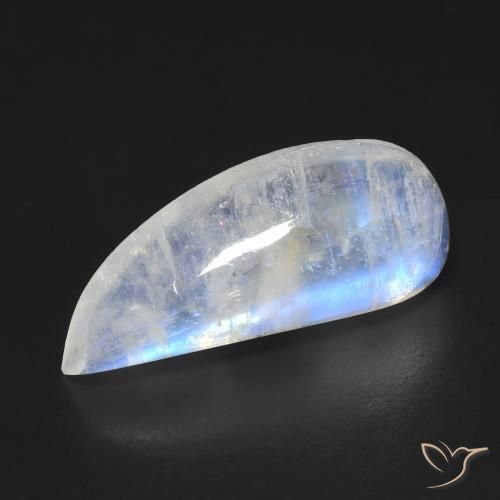 6.69ct 天然 蓝白色 彩虹月长石, 花式切割, 透明