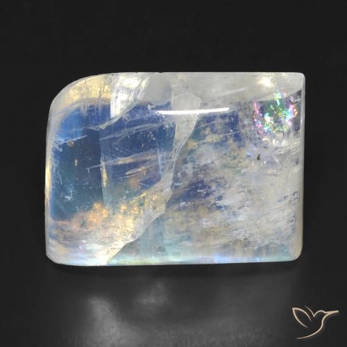 16.19ct 天然 蓝白色 彩虹月长石, 花式切割, 透明