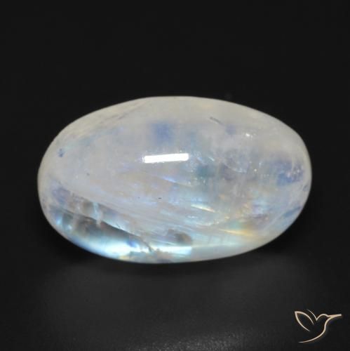 8.92ct 天然 蓝白色 彩虹月长石, 椭圆形, 透明