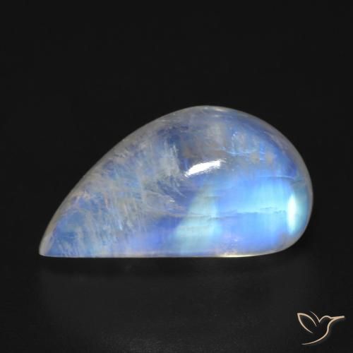 9.48ct 天然 蓝白色 彩虹月长石, 花式切割, 透明