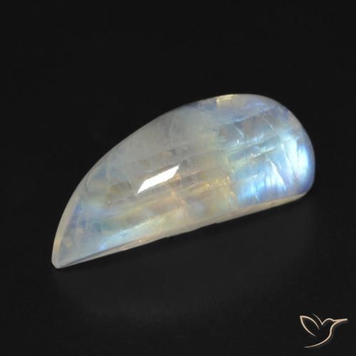 9.83ct 天然 蓝白色 彩虹月长石, 花式切割, 透明