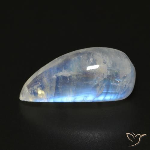 10.24ct 天然 蓝白色 彩虹月长石, 花式切割, 透明