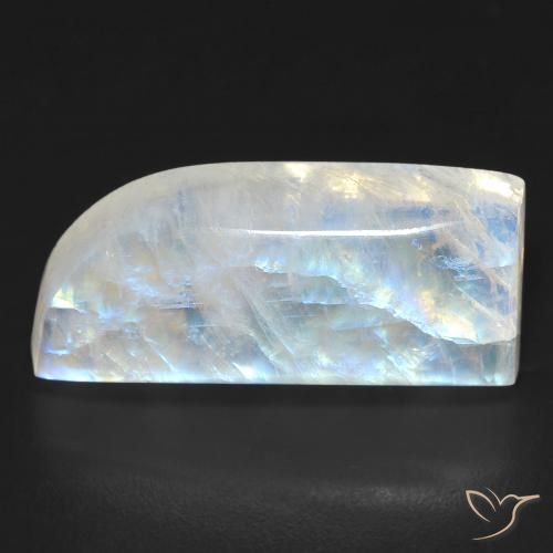 14.33ct 天然 蓝白色 彩虹月长石, 花式切割, 透明