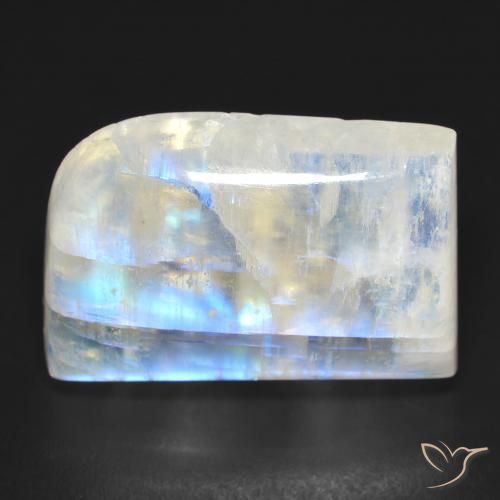 20.62ct 天然 蓝白色 彩虹月长石, 花式切割, 透明