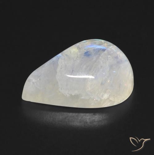 10.00克拉天然彩虹月长石，梨形，透明