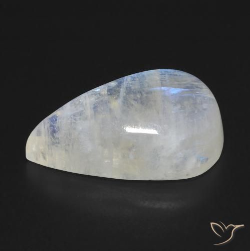 11.21克拉天然彩虹月长石，梨形，透明
