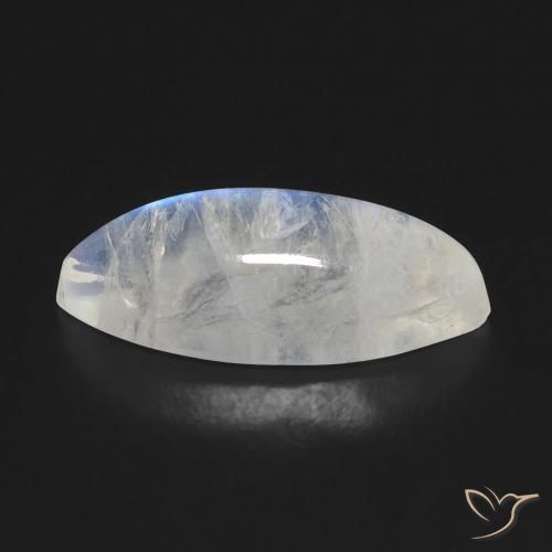 5.72克拉天然彩虹月长石，榄尖形，透明
