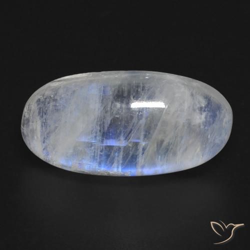 13.57ct 天然 蓝白色 彩虹月长石, 椭圆形, 透明