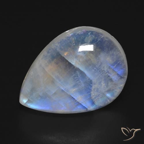 16.74ct 天然 蓝白色 彩虹月长石, 梨形, 透明
