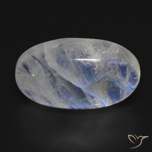 20.08ct 天然 蓝白色 彩虹月长石, 椭圆形, 透明