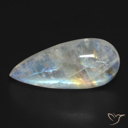 10.83ct 天然 蓝白色 彩虹月长石, 梨形, 透明